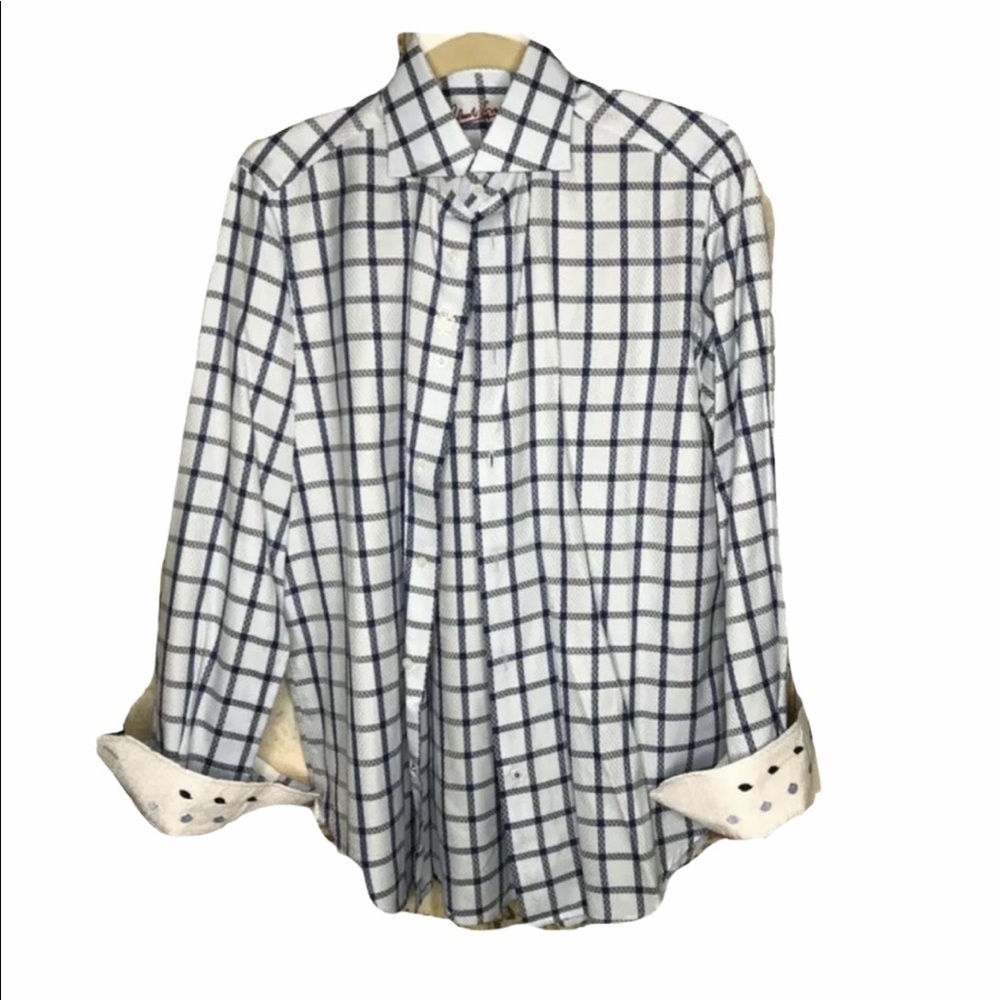 Robert Graham Mens Flip Cuff Shirt Size 38 15 S
